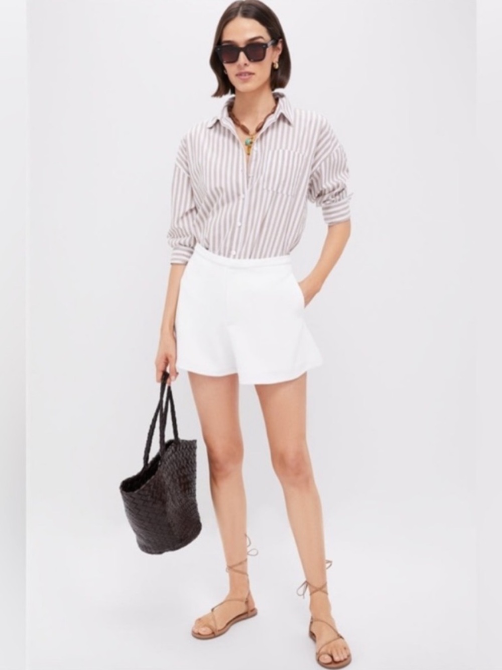 Tuckernuck Hyacinth House White High-Waist Tailored Hallie Shorts
